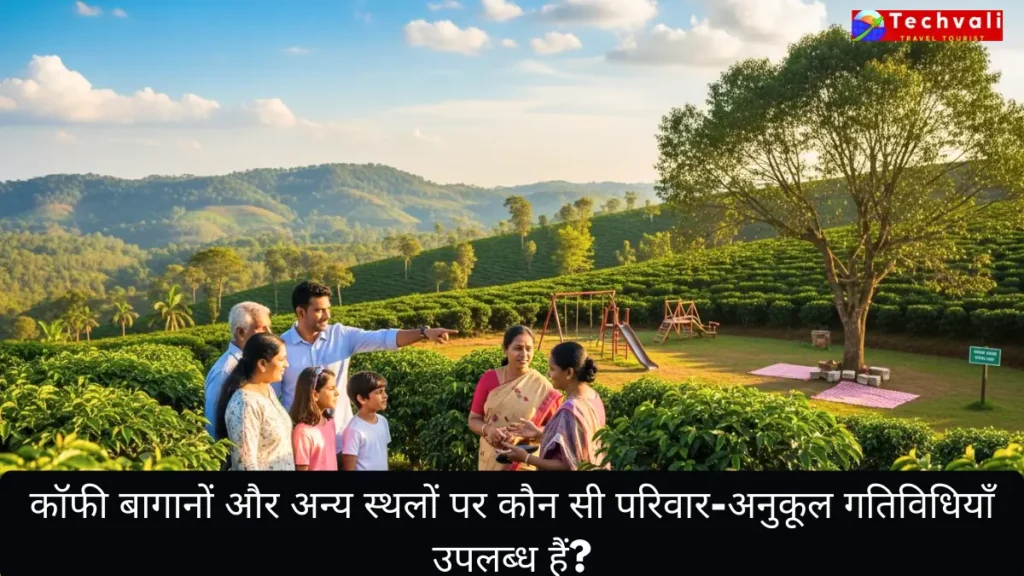 कॉफी बागानों और अन्य स्थलों पर कौन सी परिवार-अनुकूल गतिविधियाँ उपलब्ध हैं?