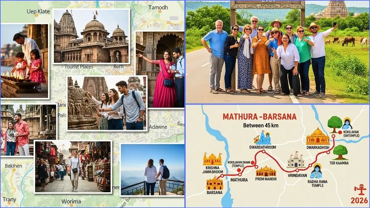 Mathura to Barsana Distance Tourist Places 2026